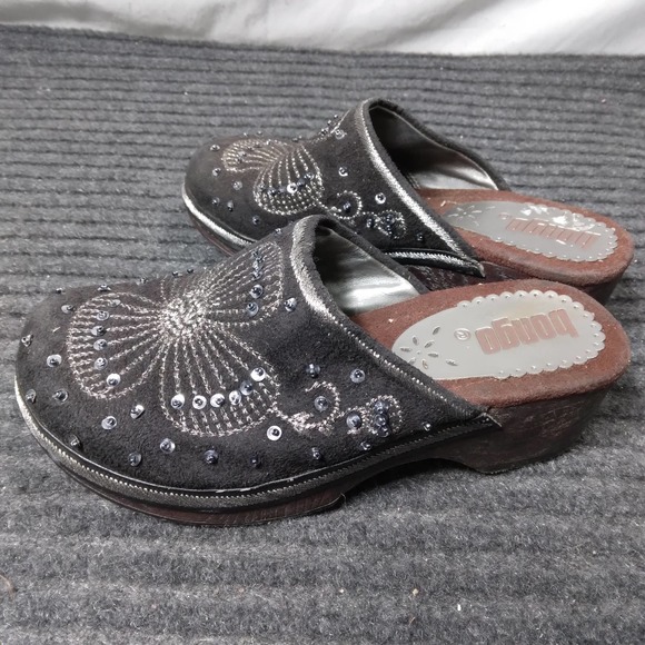 Bongo Girls Daisy Clogs Sandals Black - Picture 1 of 11